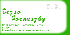 dezso horanszky business card